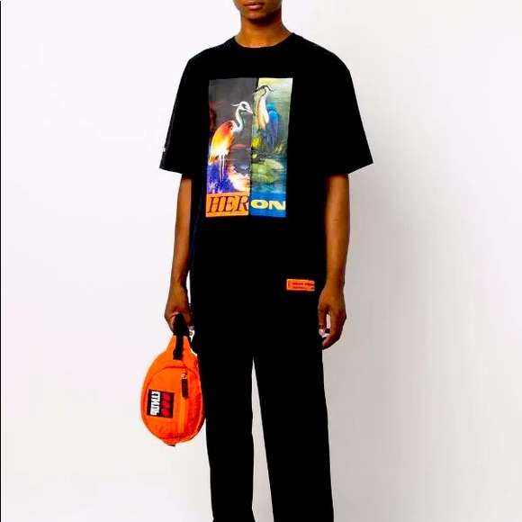 Heron Preston | Split Herons Print T-shirt | New | With Tags - Picture 1 of 5